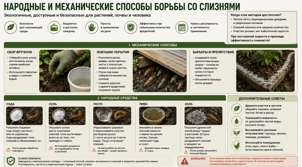 Народные и механические способы борьбы со слизнями